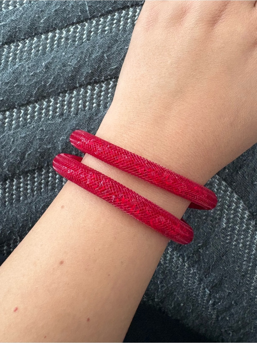 Swarovski Red Mesh Tube Wrap Bracelet